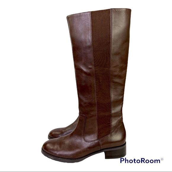 Donald J. Pliner Shoes - Donald Pliner Buriel 3 Brown Leather Riding Boots Size 10